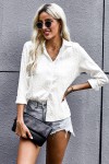 Apricot embossed button down shirt