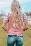 Pink leopard short-sleeved t-shirt