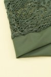 Green tankini with crochet veil