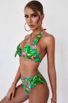 Tropical green 2-piece swimsuit