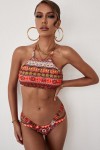 Tribal red 2-piece swimsuit
