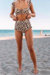 Leopard print 2-piece swimsuit