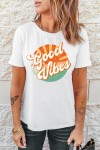 T-shirt Good Vibes blanc