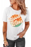 T-shirt Good Vibes blanc