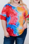 t-shirt multicolore imprimé tie and dye