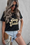 T-shirt noir "stay golden"