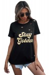 Black "stay golden" t-shirt