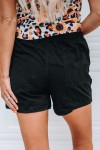 Black Casual Drawstring Shorts