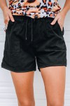 Black Casual Drawstring Shorts