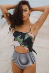 One-piece floral print swimsuit