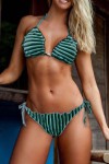 3-piece swimsuit with blue stripes