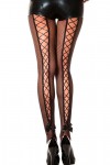 Fishnet tights with red laces